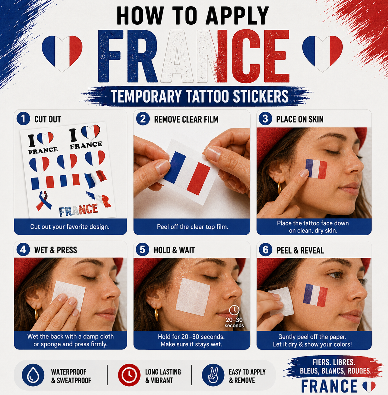 FRANCE MATCH DAY TATTOO KIT