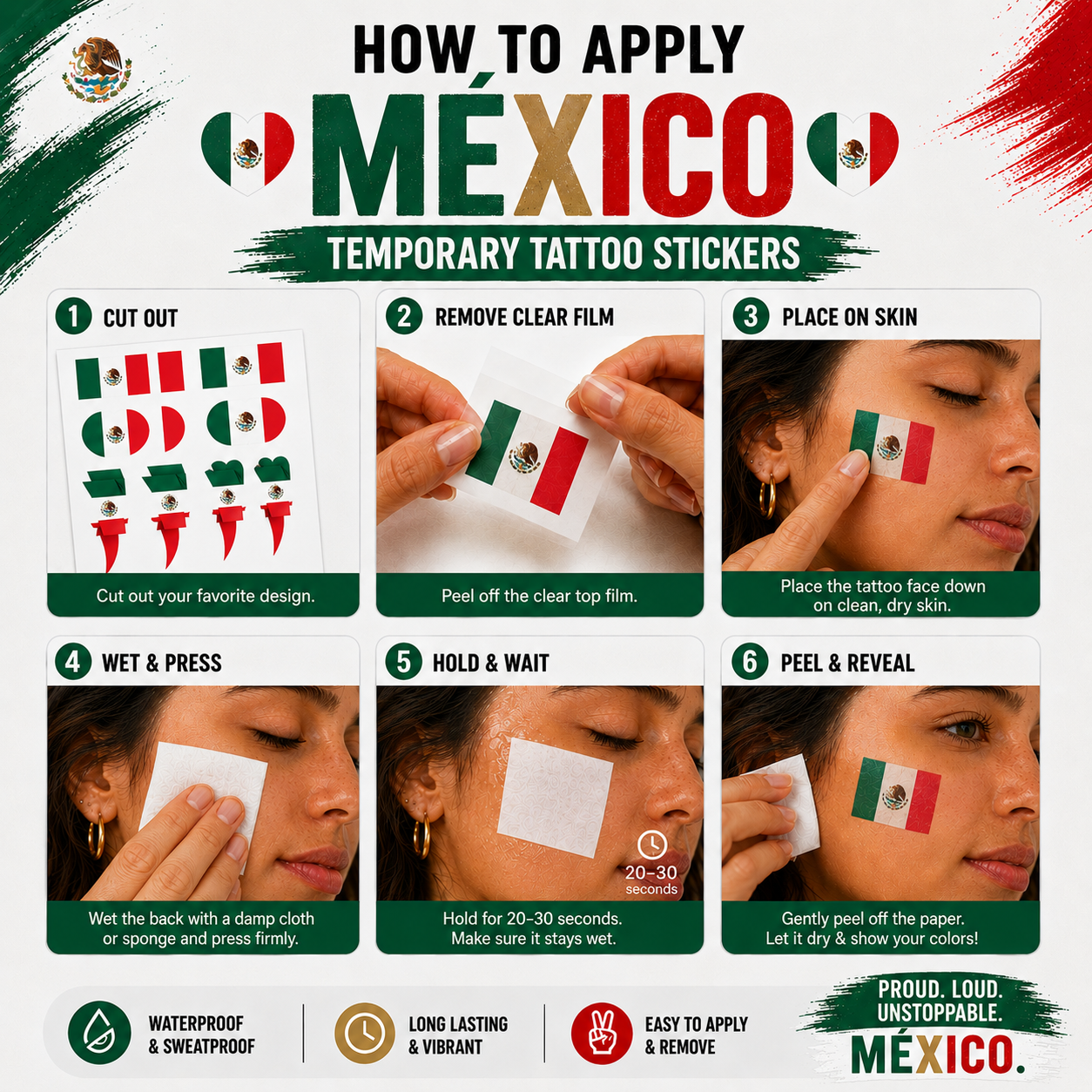 MEXICO MATCH DAY FAN TATTOO KIT